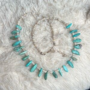 Vtg Southwestern Native American Turquoise Necklace
